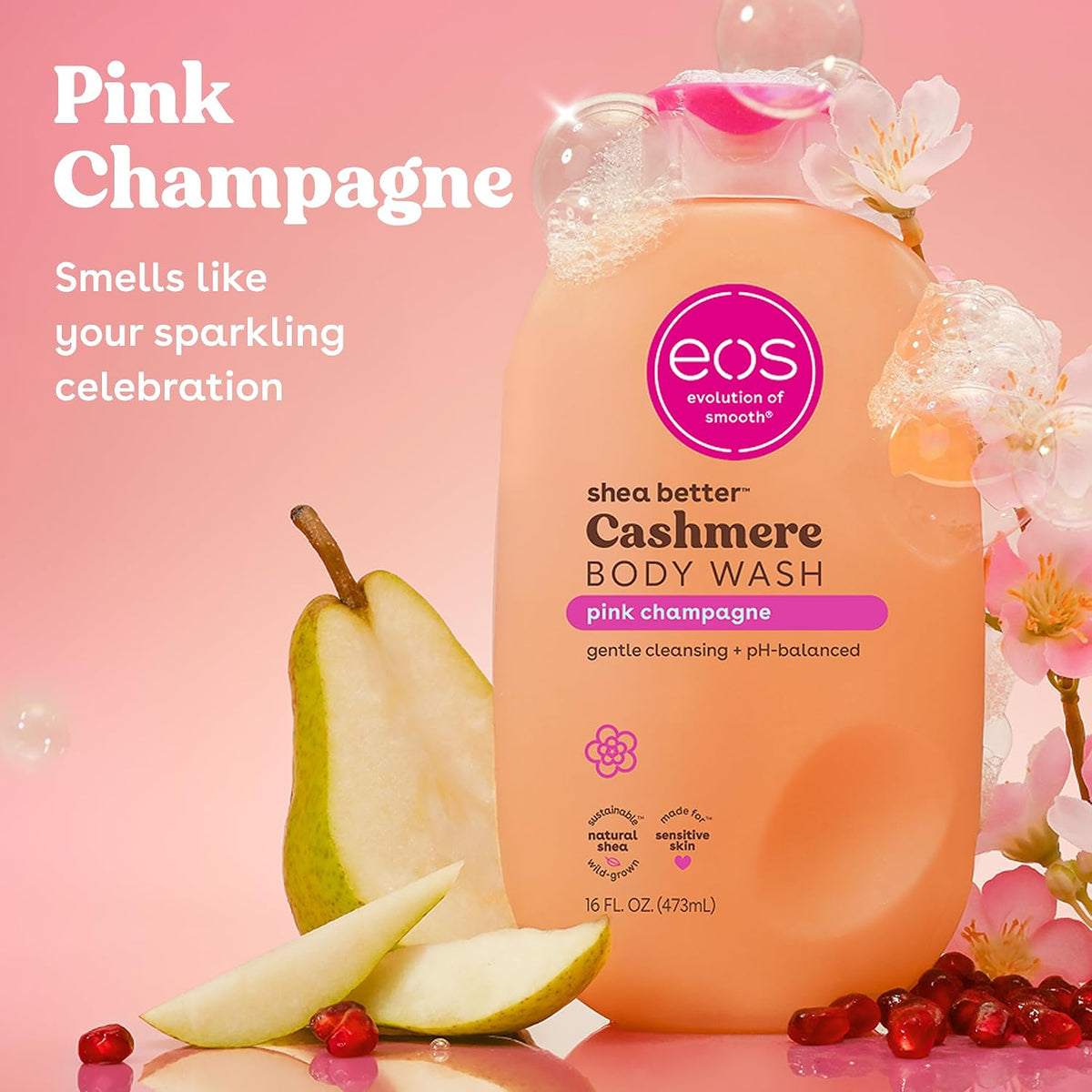 eos Cashmere Body Wash, Pink Champagne, 16 fl oz - view 2
