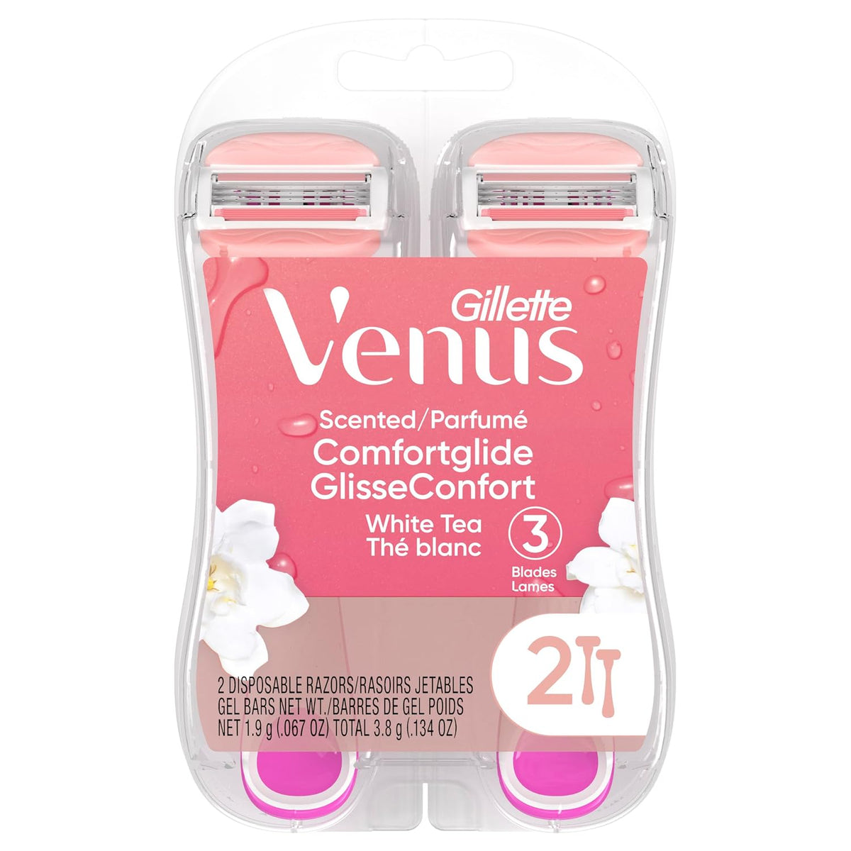 Gillette Venus ComfortGlide White Tea Disposable Razors, 2 Count - view 6