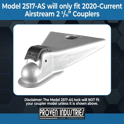 Proven Industries Model 2517-AS Trailer Coupler Lock, 2 5/16 Inch Airstream - view 2