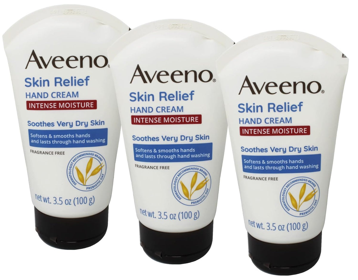 Aveeno Intense Relief Hand Cream, 3.5 oz, Pack of 3