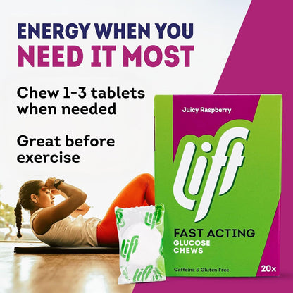 Lift Fast Acting Glucose Tablets, Raspberry, 20 Count, Pack of 6 - view 4