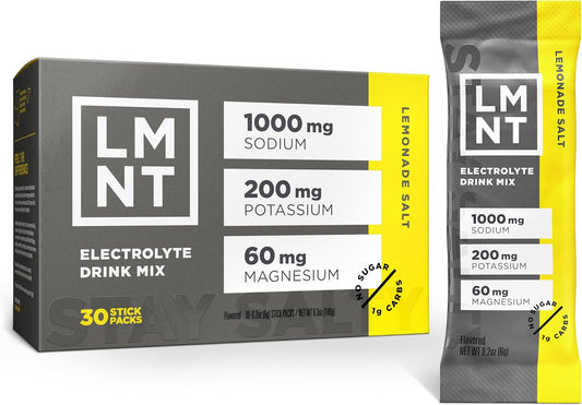 LMNT Zero Sugar Electrolyte Drink Mix Lemonade Salt 30 Count
