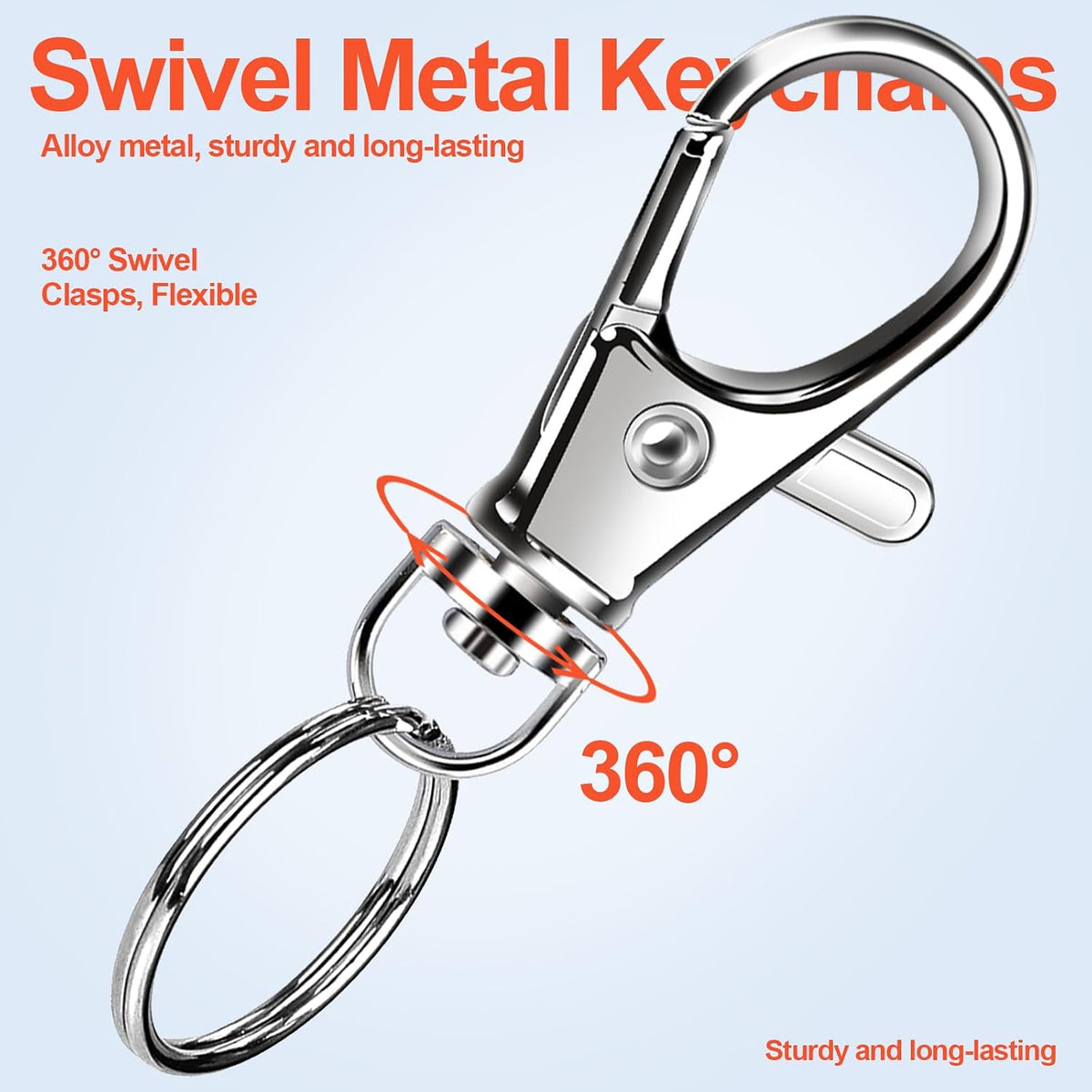 LEOBRO 240 Piece Silver Lobster Clasps and Key Rings Keychain Kit - view 6