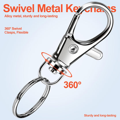 LEOBRO 240 Piece Silver Lobster Clasps and Key Rings Keychain Kit - view 6