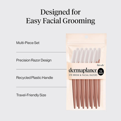 Kitsch Dermaplane Face Razors for Women, Terracotta, 12 Pieces - view 3