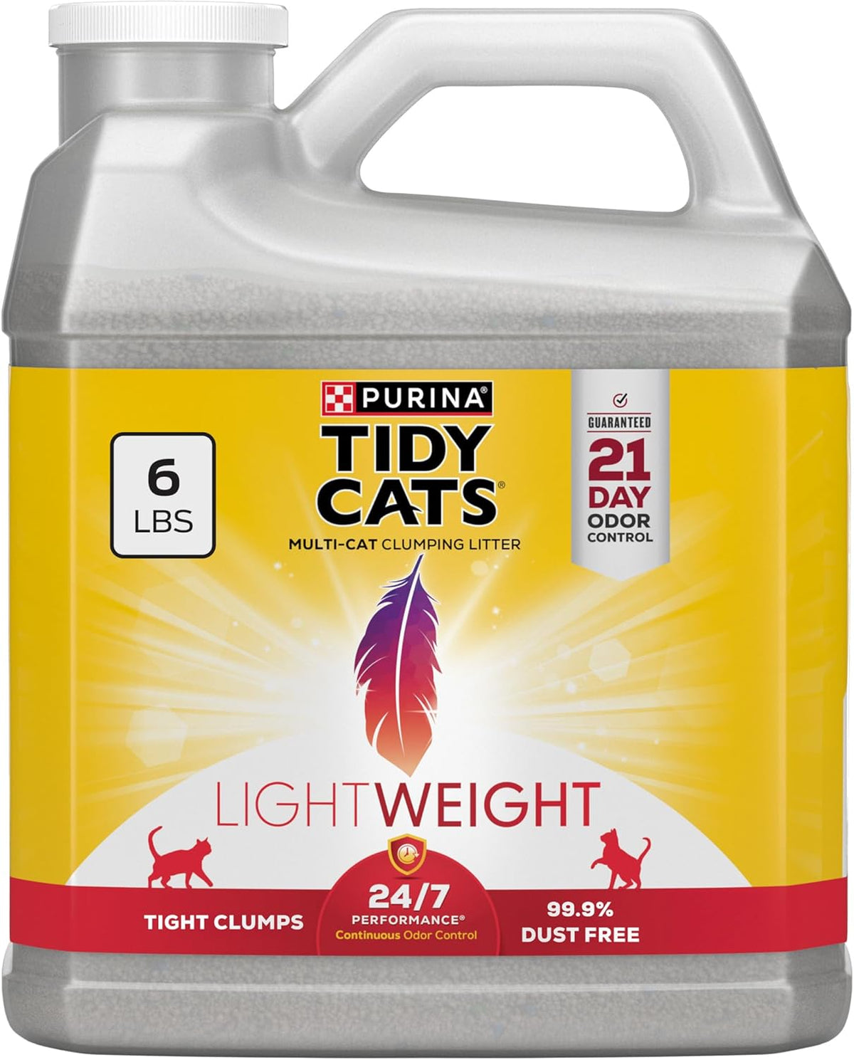 Purina Tidy Cats LightWeight 24/7 Performance Clumping Litter, 6 lb Jug