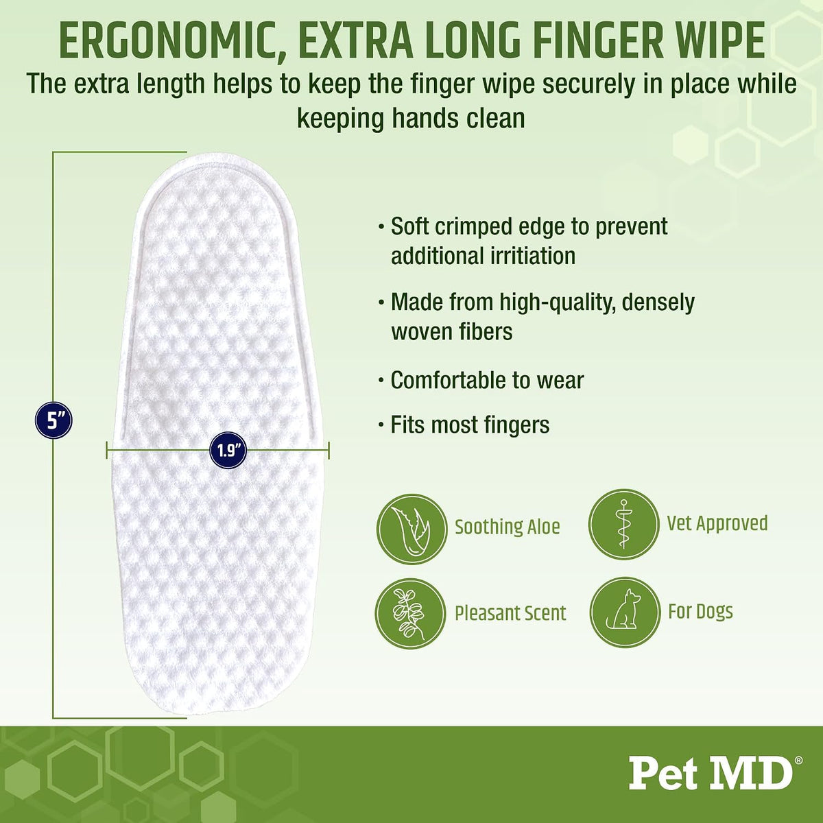 Pet MD Dog Ear Cleaning Finger Wipes, 50 Count - view 6