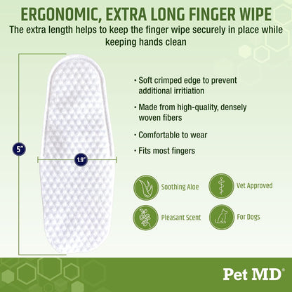 Pet MD Dog Ear Cleaning Finger Wipes, 50 Count - view 6