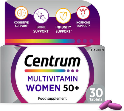 Centrum Women 50+ Multivitamin Tablets, 23 Nutrients, 30 Count