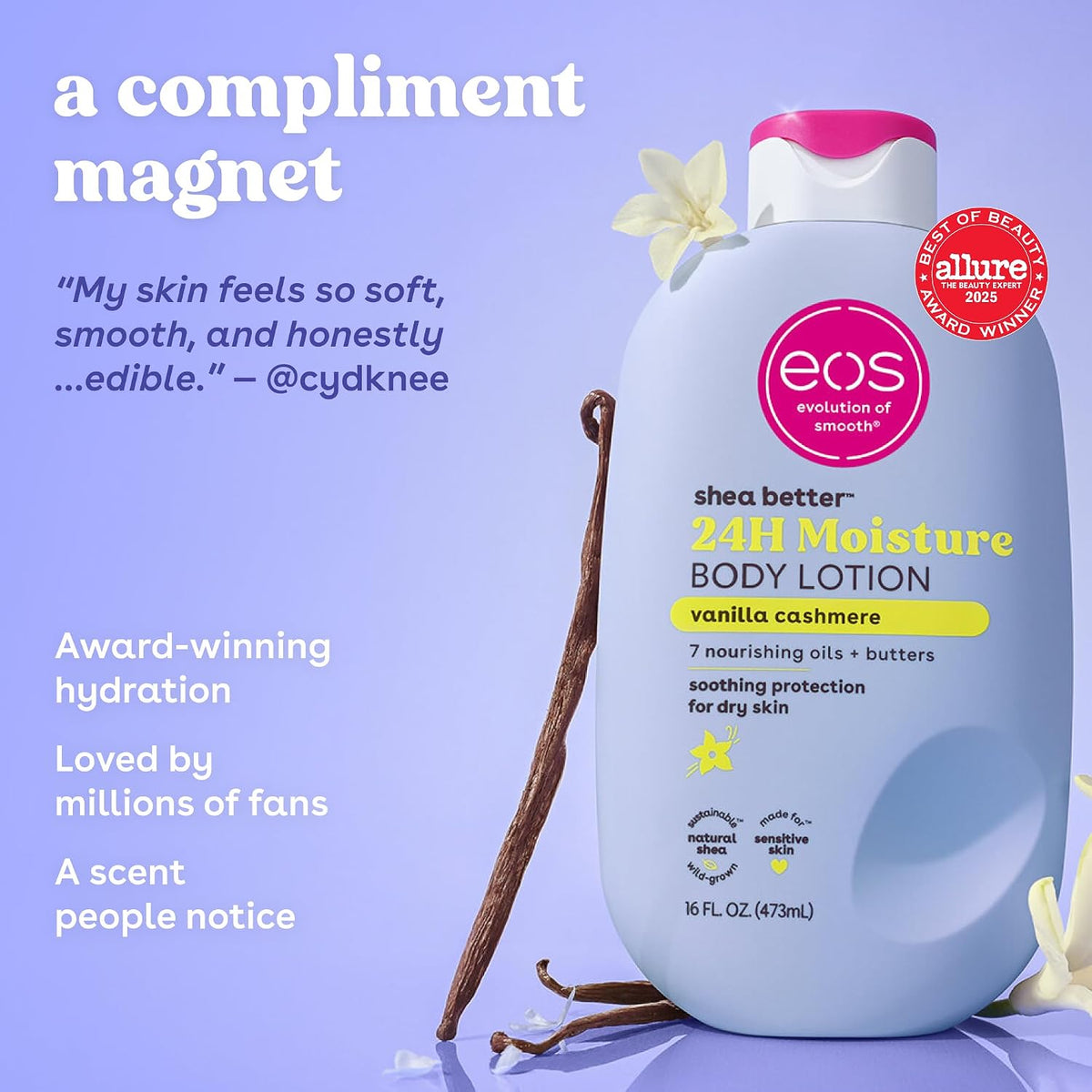 eos Vanilla Cashmere Shea Better Body Lotion 473 ml (16 fl oz) - view 4