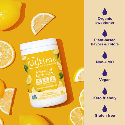 Ultima Replenisher Daily Electrolyte Powder, Lemonade, 90 Servings - view 5