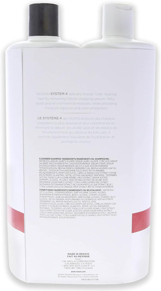 Nioxin System 4 Cleanser and Scalp Therapy Conditioner Duo, 33.8 oz - view 2