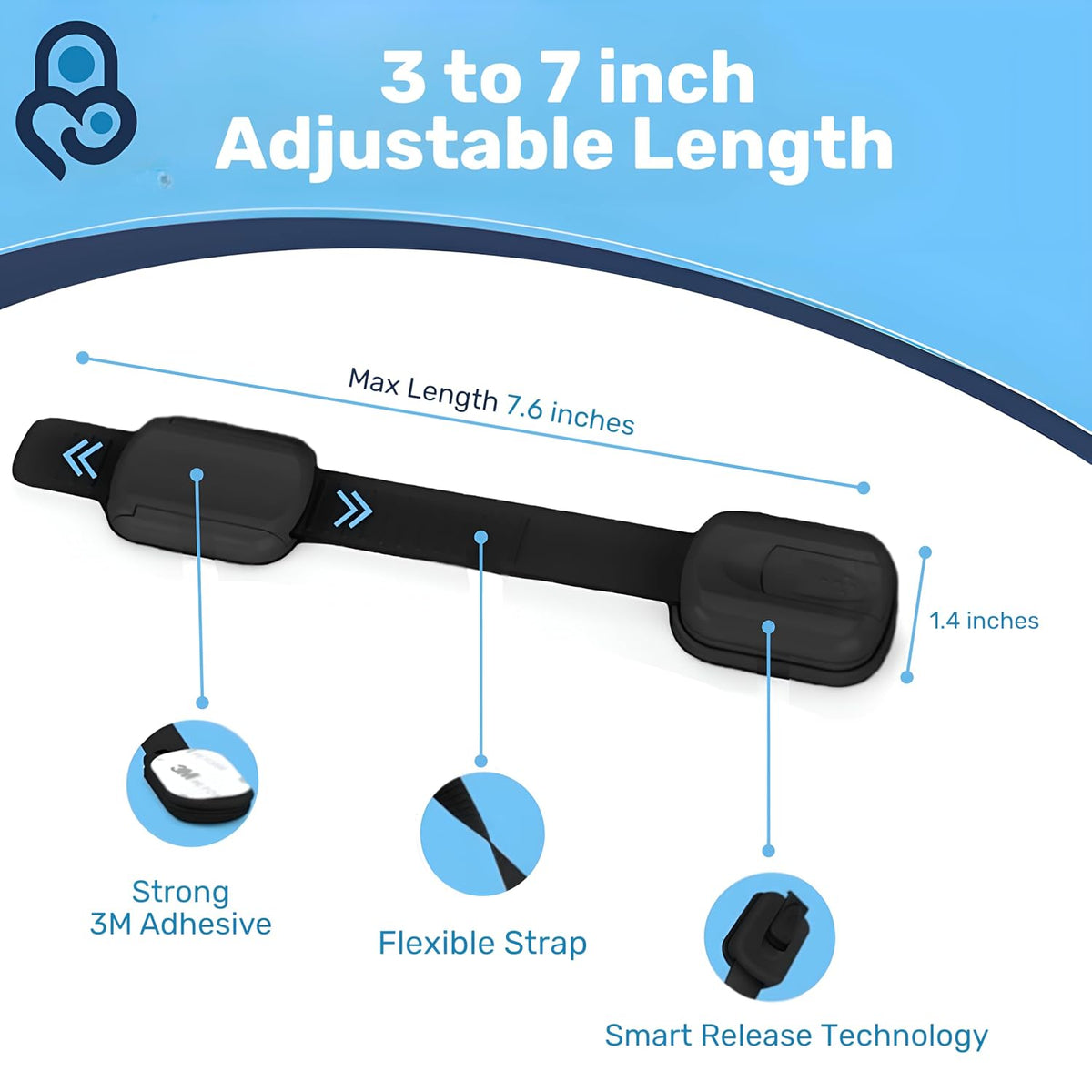 Baby Proof Me Child Safety Cabinet Latches, Black, 6 Count - view 3