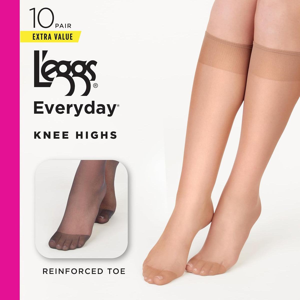 L'eggs Everyday Knee High Stockings, Nude, Pack of 10 - view 4