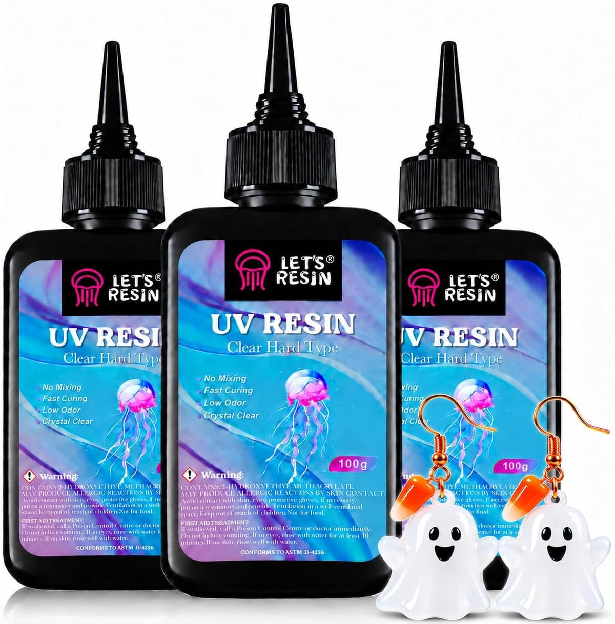 LET'S RESIN UV Resin Kit, 300 g, Clear Hard Type