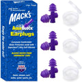 Mack's AquaBlock Silicone Swimming Earplugs, 3 Pair, Purple