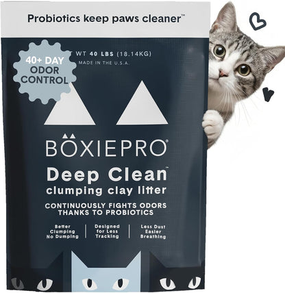 Boxie Probiotic Clumping Cat Litter, Unscented, Dust-Free, 40 lb