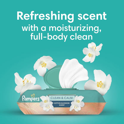 Pampers Clean & Calm Wipes, Cotton Blossom Scent, 336 Wipes - view 3