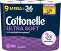 Cottonelle Ultra Soft Toilet Paper, 9 Mega Rolls