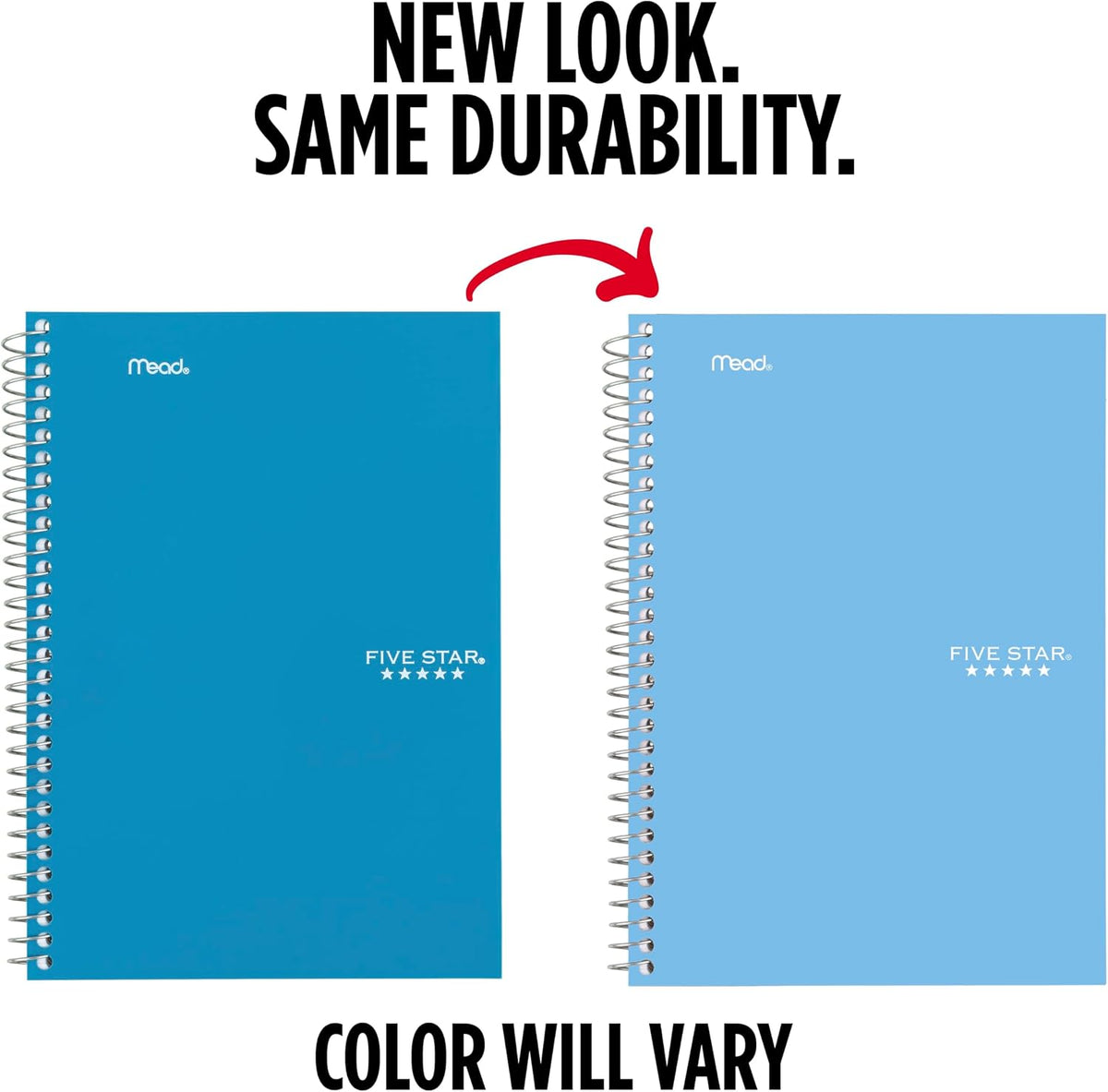 Five Star Spiral Notebook, 2 Subject, College Ruled, 80 Sheets, Blue - view 2