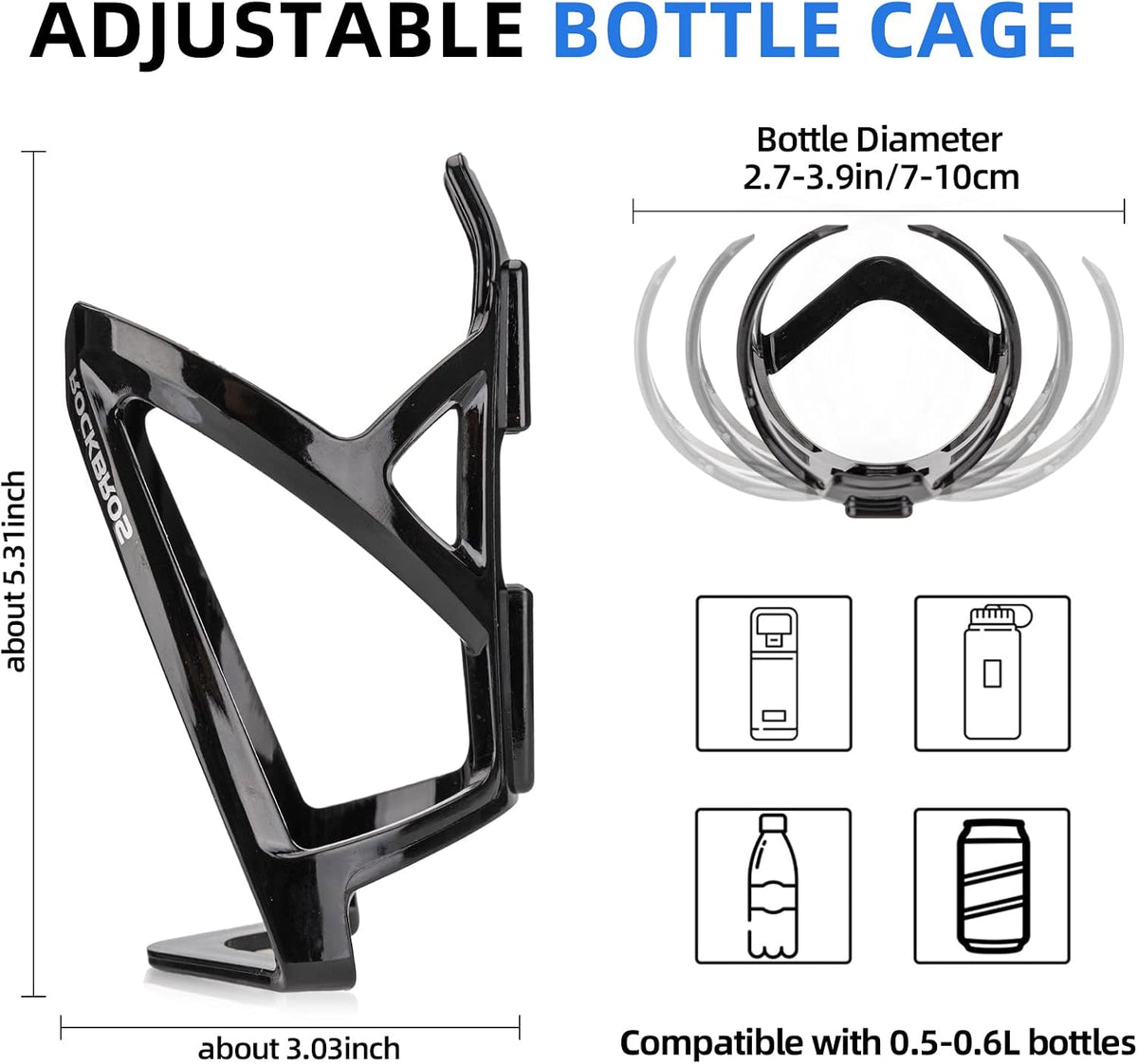ROCKBROS Bike Water Bottle Cages with Screws, Pack of 2 - view 2