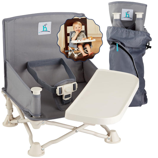 Hiccapop OmniBoost Portable Booster Seat with Tray, Grey