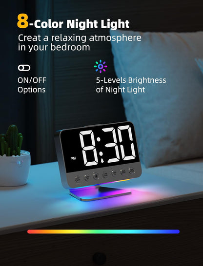 Odokee Digital Alarm Clock with USB Charging Port and Night Light - view 5