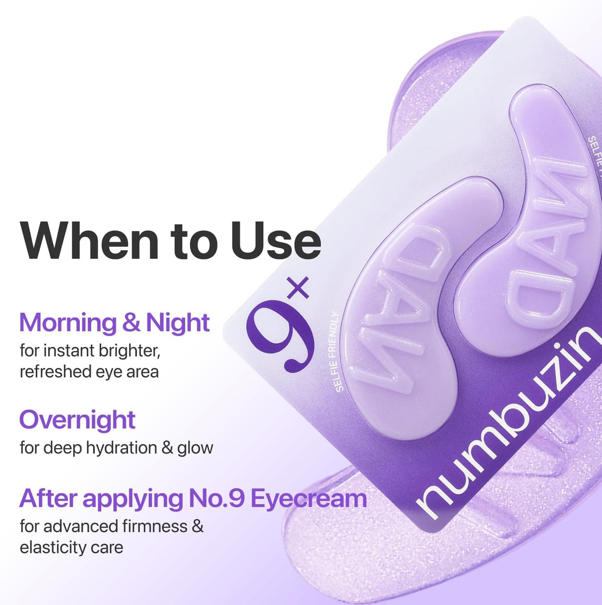 Numbuzin No.9 NAD+ & Collagen Hydrogel Under Eye Patches, 10 Patches - view 6