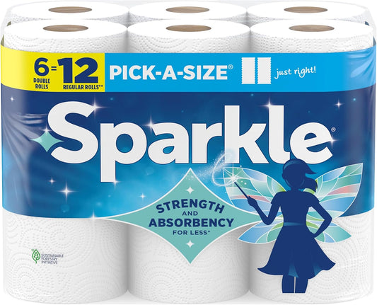 Sparkle Pick-A-Size Kitchen Paper Towels, 6 Double Rolls