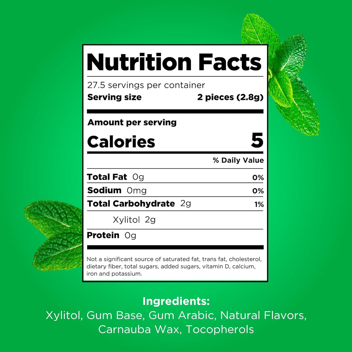 PUR Gum Spearmint Xylitol Chewing Gum, 165 Count (3 x 55) - view 2