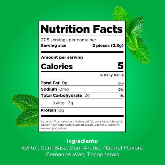 PUR Gum Spearmint Xylitol Chewing Gum, 165 Count (3 x 55) - view 2