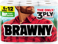 Brawny Tear-A-Square 3-Ply Paper Towels, 6 Double Rolls