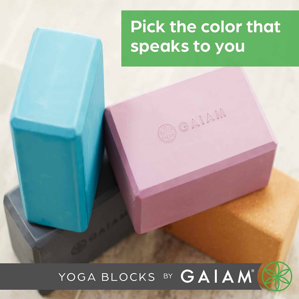 Gaiam Yoga Block, EVA Foam, Lagoon - view 3