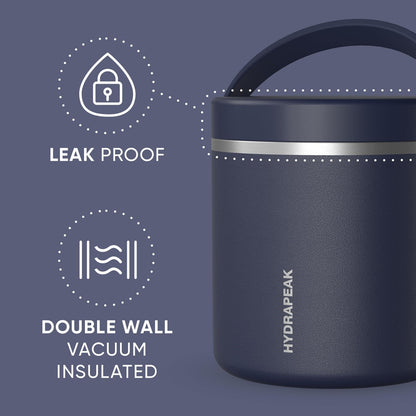 Hydrapeak 25 oz Stainless Steel Vacuum Insulated Food Jar, Navy - view 4