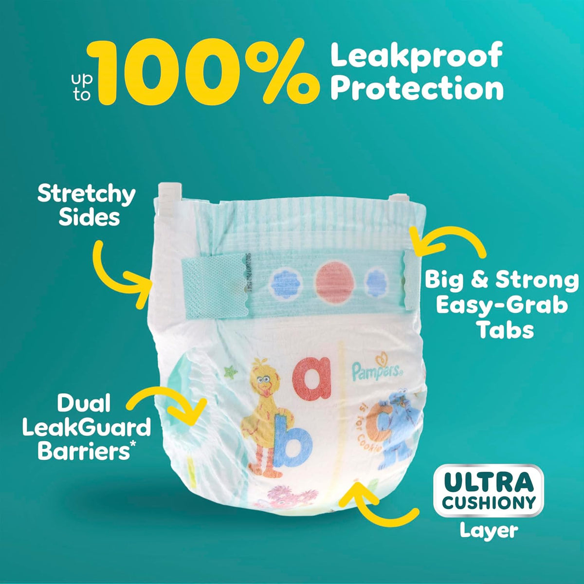 Pampers Baby Dry Ultra Cushiony Nappies Size 2 (10-22 lbs), 234 Count - view 4