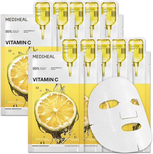 Mediheal Vitamin C Essential Face Sheet Mask, Pack of 10