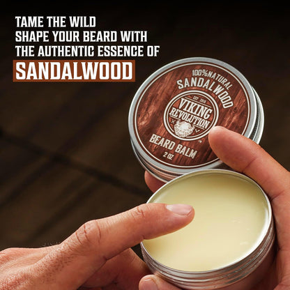 Viking Revolution Sandalwood Beard Balm 2 oz and Beard Oil 1 fl oz Bundle - view 2