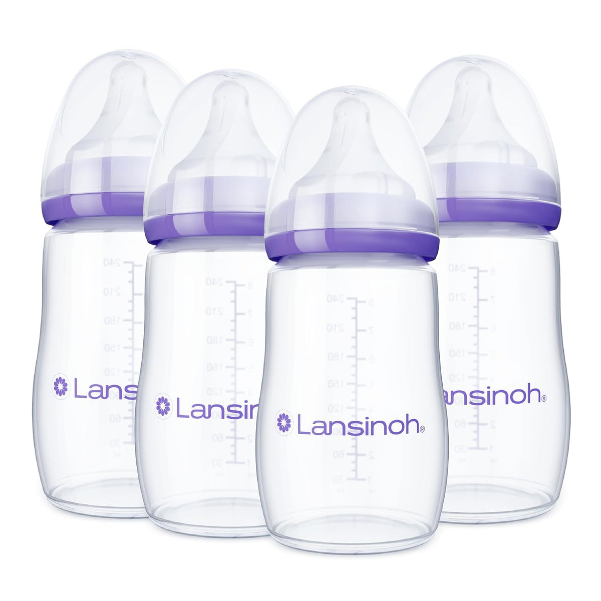 Lansinoh Anti-Colic Baby Bottles 8 oz (240 ml), 4 Count — product view