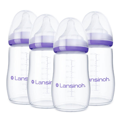 Lansinoh Anti-Colic Baby Bottles 8 oz (240 ml), 4 Count