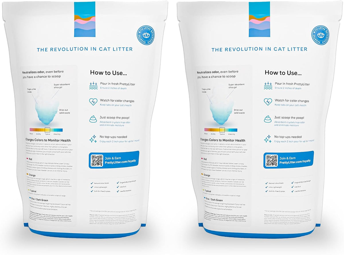 PrettyLitter Health Monitoring Cat Litter, Lotus Flower, 2 x 6 lb Bags - view 2