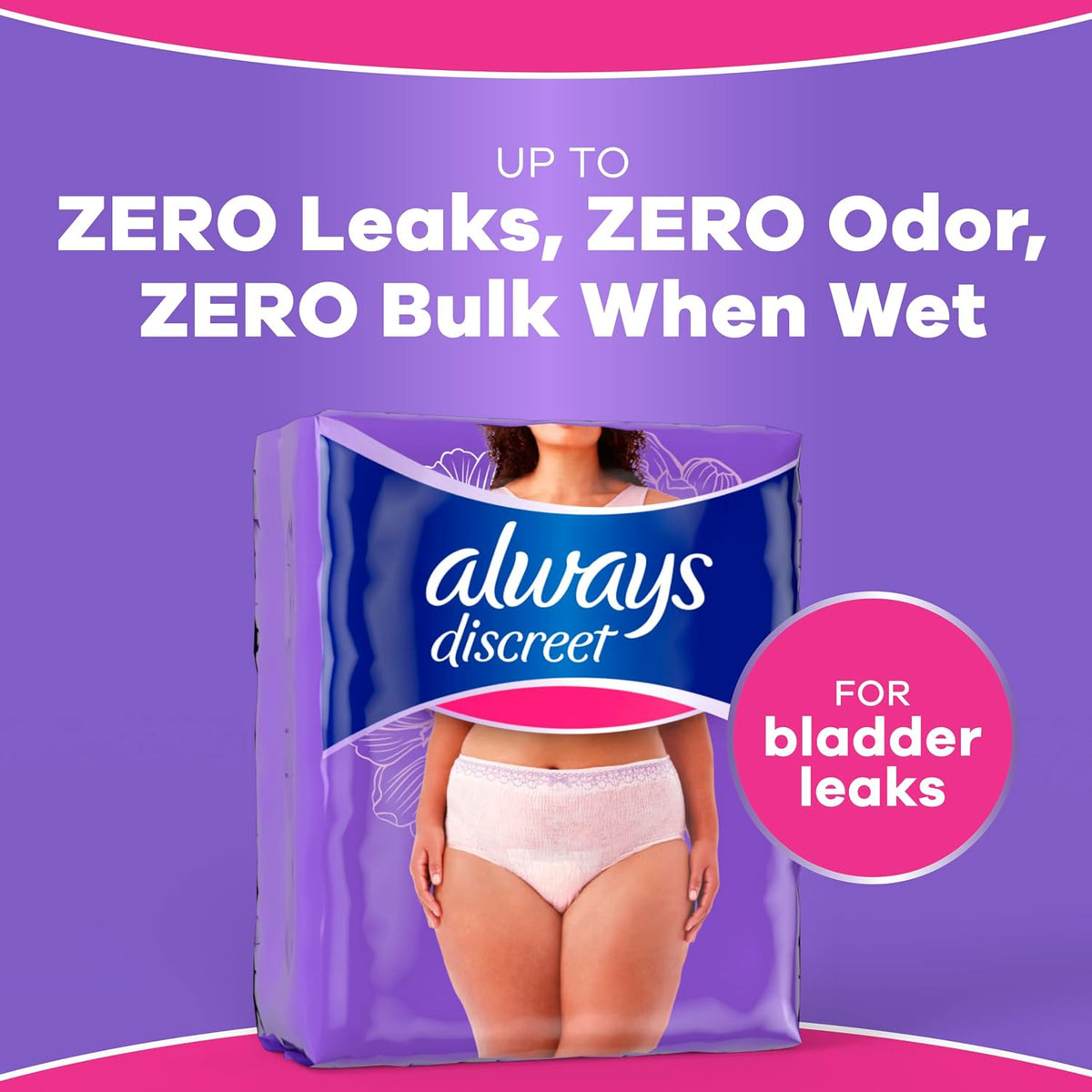 Always Discreet Incontinence and Postpartum Underwear, XL, Maximum, 26 Count - view 4