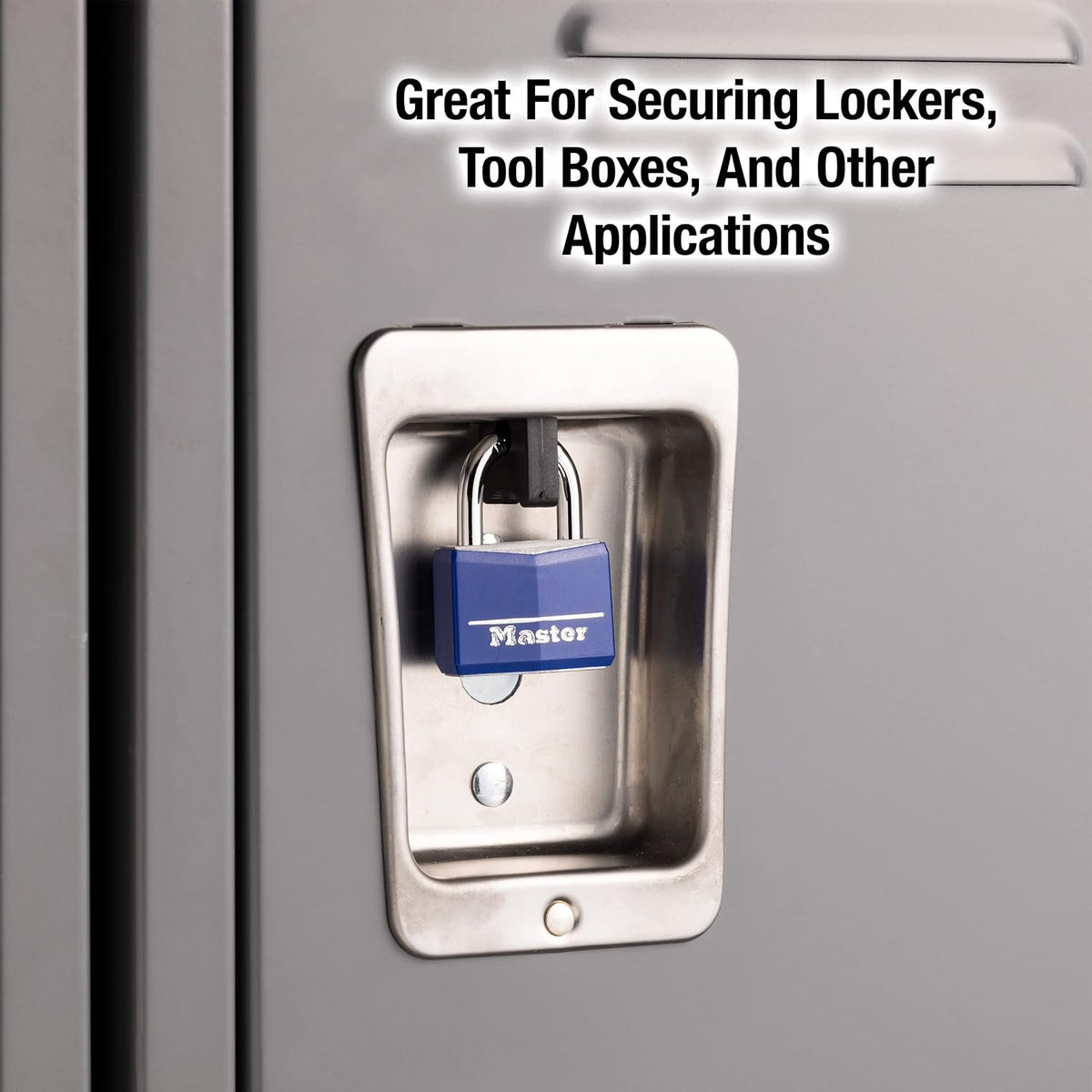 Master Lock Blue Vinyl Covered Aluminium Padlock with Key (142DCM) - view 2