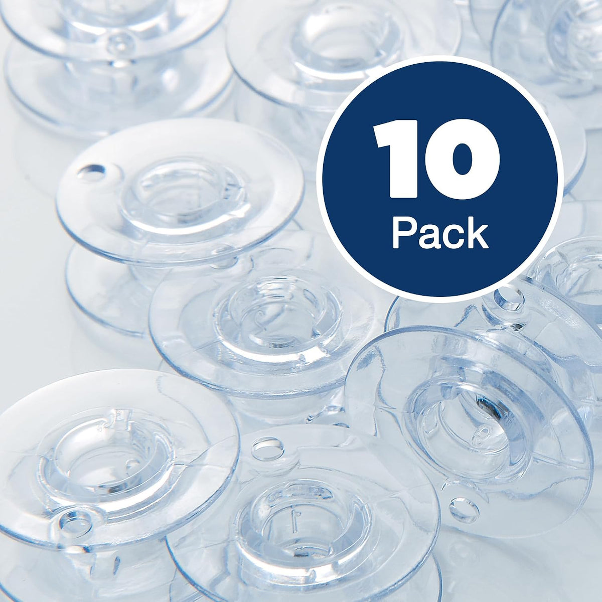 Brother Clear Sewing and Embroidery Bobbins SA156, 11.5 mm, Pack of 10 - view 2