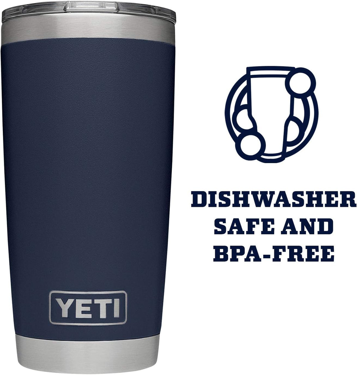 YETI Rambler 20 oz Tumbler with MagSlider Lid, Navy - view 4