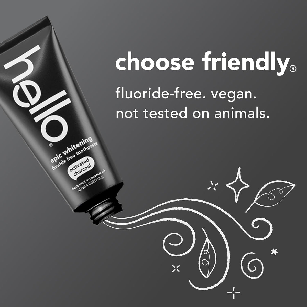 hello Epic Whitening Activated Charcoal Toothpaste, 4 oz - view 4
