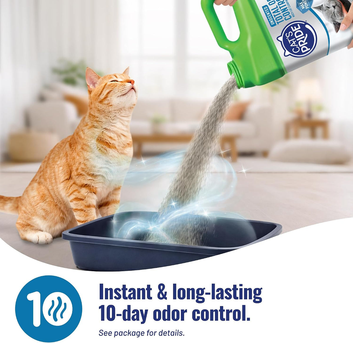 Cat's Pride Max Power Total Odor Control Clumping Litter, Unscented, 15 lb - view 5