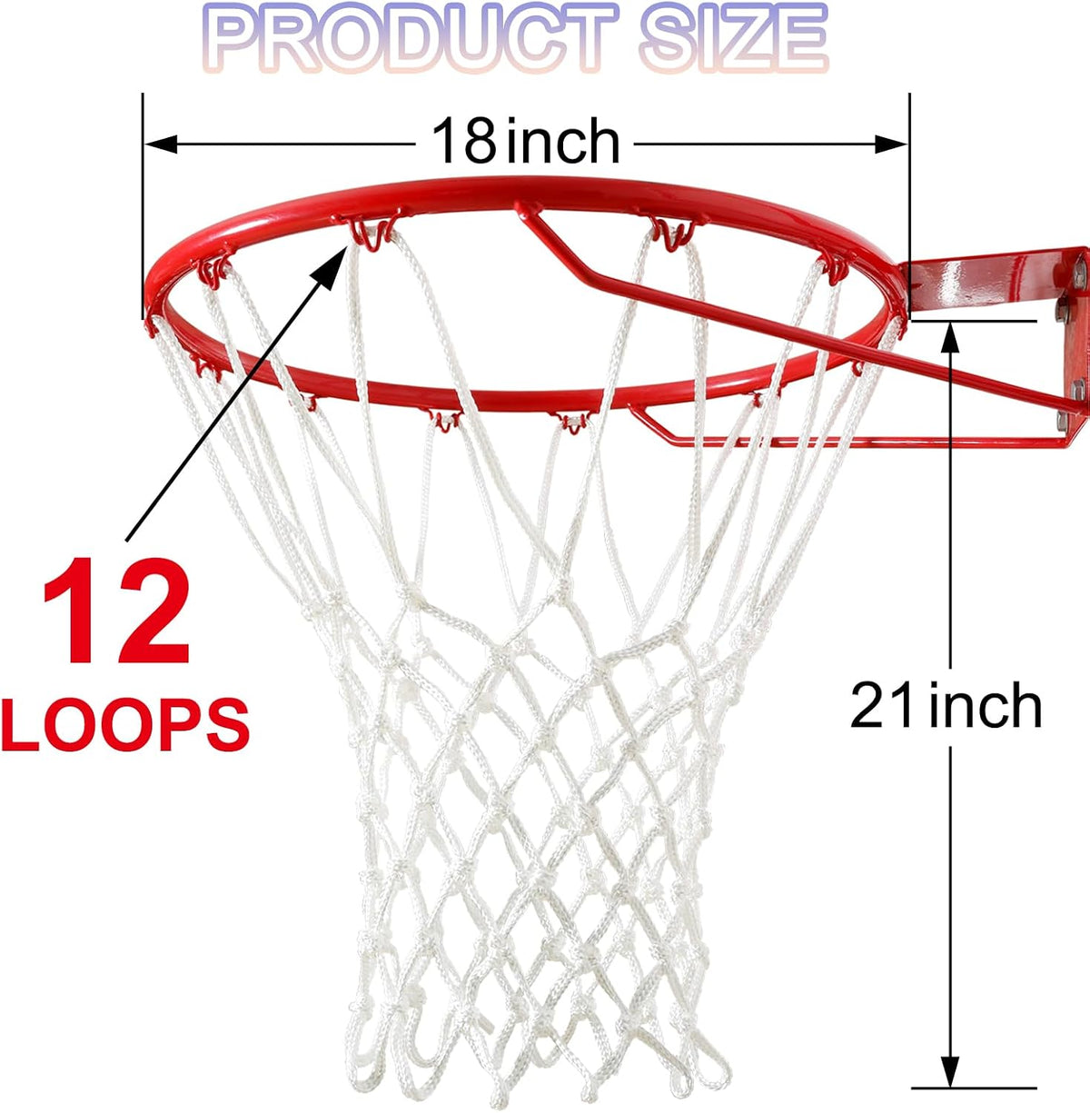 LAO XUE Heavy Duty Basketball Net, 12 Loops, Outdoor Replacement - view 3