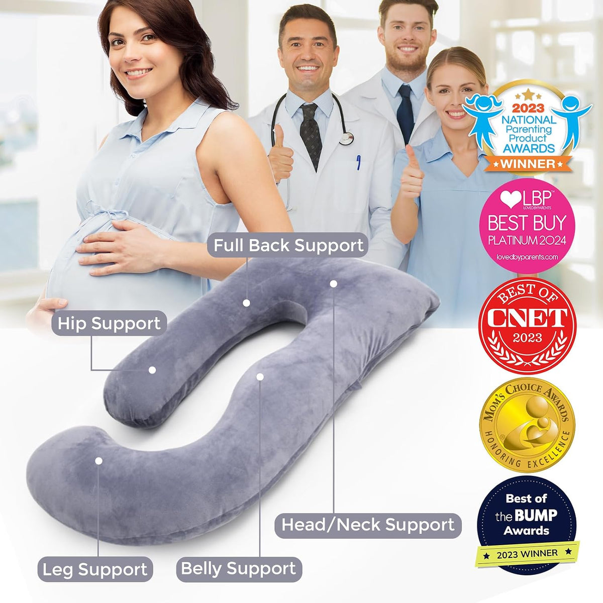 Momcozy U-Shaped Full Body Pregnancy Pillow for Sleeping — alternate product view