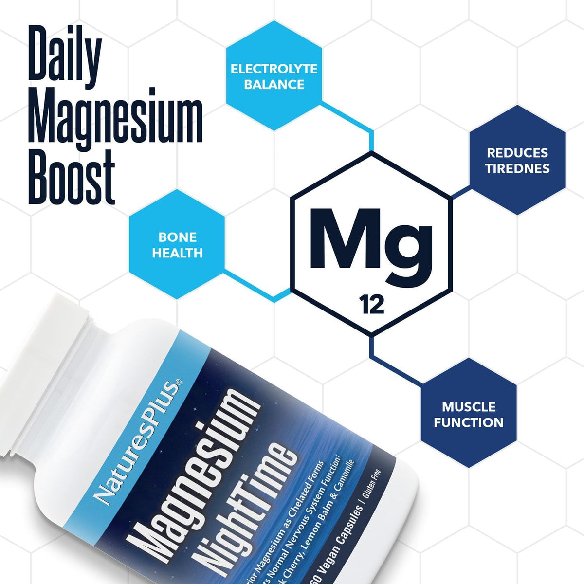 NaturesPlus Magnesium Night Time Capsules 60 Count - view 4