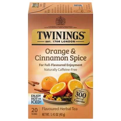 Twinings Orange and Cinnamon Spice Herbal Tea 20 Teabags